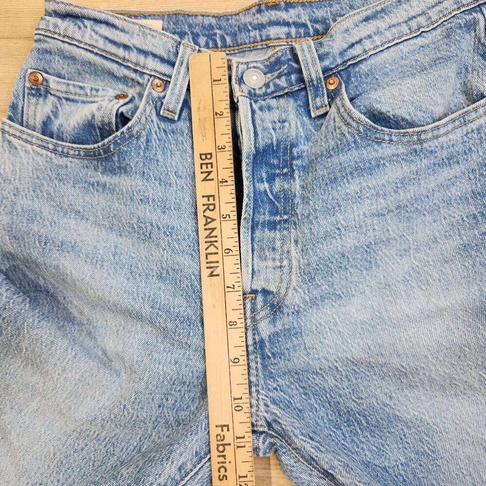 Levis Premium 501 Jeans Womens 26x32 Blue High Rise Button Fly Stretch Denim - Picture 7 of 10